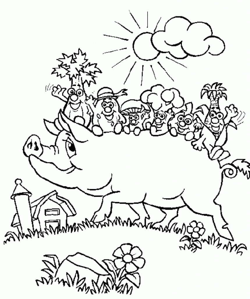 Plansa de colorat cu Porc 1 1